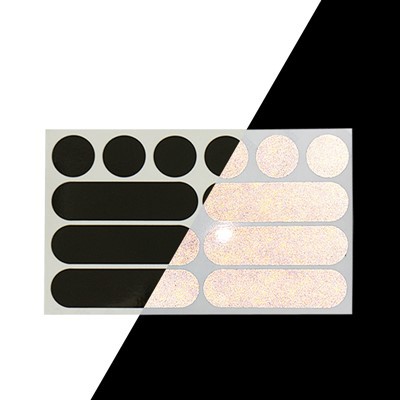 Adesivo riflettente nero retrò per caschi da moto