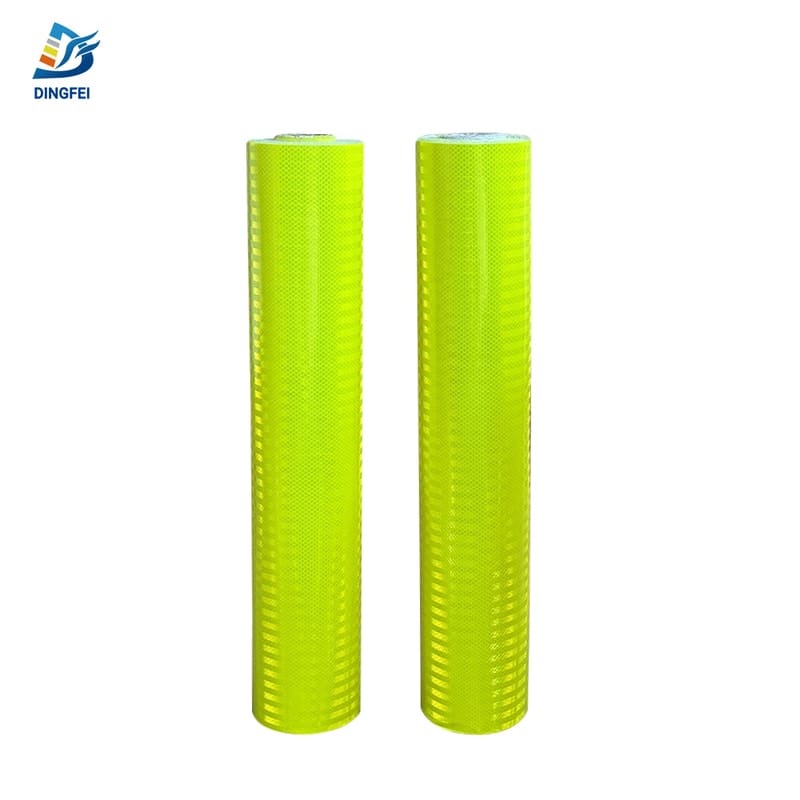 Fluorescent Yellow RA2 Reflective Sheeting with Mesh Backing 10 Fluorescent Yellow RA2 Reflective Sheeting with Mesh Backing 10