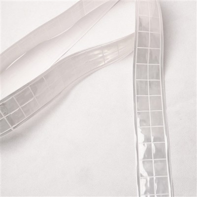 Nastro riflettente in PVC a scacchi bianchi per abbigliamento