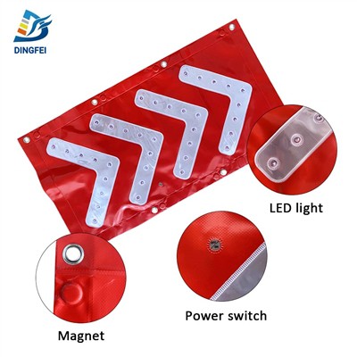 Segnale direzionale a LED magnetico rosso bianco per veicoli