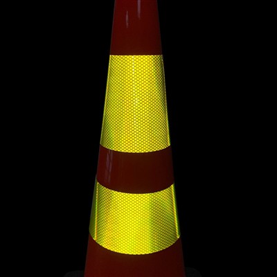 Collare per cono stradale riflettente giallo fluorescente adesivo